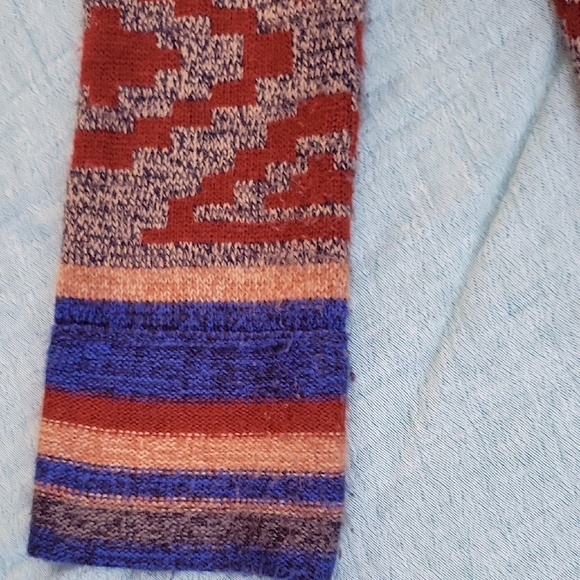 Cable & Gauge Southwestern Aztec Boho Open Front Long Cardigan Sweater Sz M - Picture 5 of 6